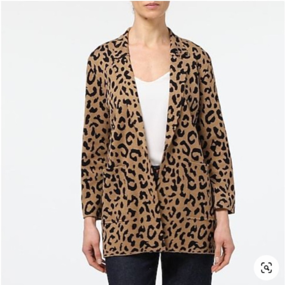 J. Crew Leopard Print Cardigan - Tan and Black